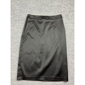 Tadashi Shoji Skirt Women's 8 Black A Line Knee Length Back Zip Polyester